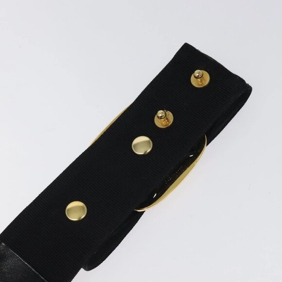 Salvatore Ferragamo Vala Belt Canvas 37.4"" Black Auth - Picture 9 of 15